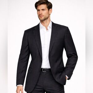 Ermenegildo Zegna Neiman Marcus Black Wool Blazer 2 Button Sport Coat Mens